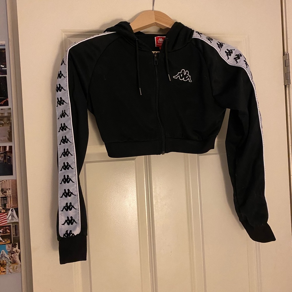 kappa black cropped jacket